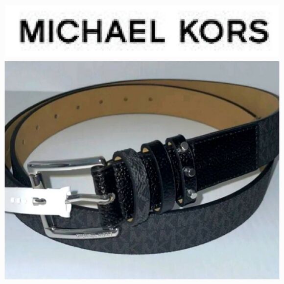 Michael Kors MK Logo Studded Belt - Picture 1 of 3